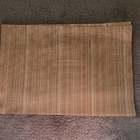 Sey Of 6 Burnt Orange And Cream Woven Placemat - Picture 1 of 6